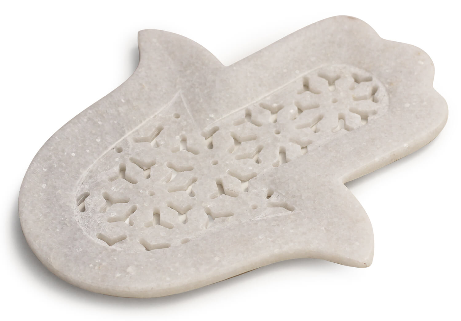 ArtistryBazaar Hand-Shaped Marble Soap Dish with Drain, Soap Holder, Soap Saver, Soap Tray, Bar Soap Holder, Easy Cleaning, for Shower Bathroom Kitchen Sink Bathtub
